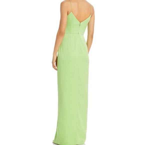 Aidan by Aidan Mattox Lime Green Tie Front Bodice Maxi Gown Sz 6 NWT - Picture 12 of 14